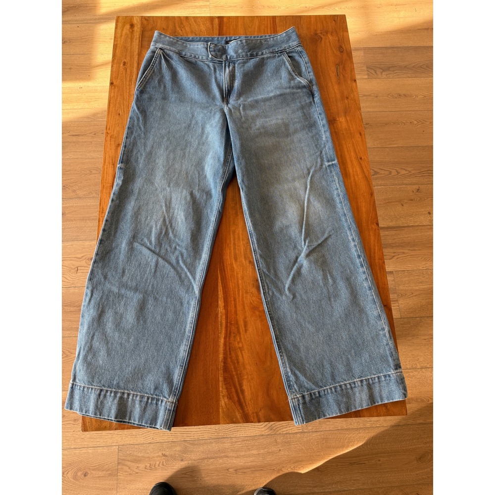 Express Women's High Rise Wide Leg Blue Jeans Size 14R